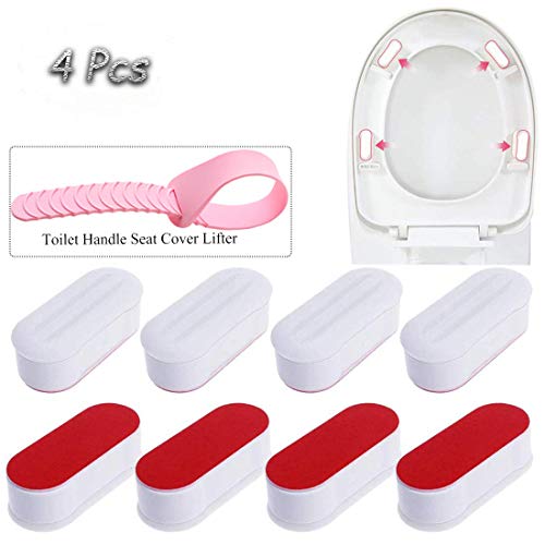 Toilet Seat Bumpers, 4 Pack White Toilet Seat Toilet Seat Bumpers Safe Replacement Bumper with Strong Adhesive for Home and Hotel