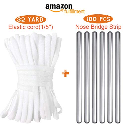 Nose Bridge for Mask, 100 Aluminum Strip Nose Bridge Wire with 32 Yard