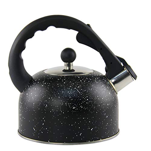 image for Riwendell 2.1 Quart Whistling Tea Kettle Stainless Steel StoveTop Marb