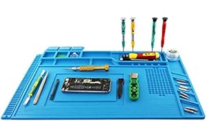DEYUE Silicone Repair Mat (17.7 x 11.8 Inches, 45 x 30 cm) with Scale Ruler and Screw Position, Soldering Anti-Static, Anti-Corrosion, Heat Resistant Pad for Soldering Electronics, Smartphone