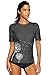 CharmLeaks Womens Rash Guard Shirt Rash Guard Swim Suit Rashguard Swimwear top