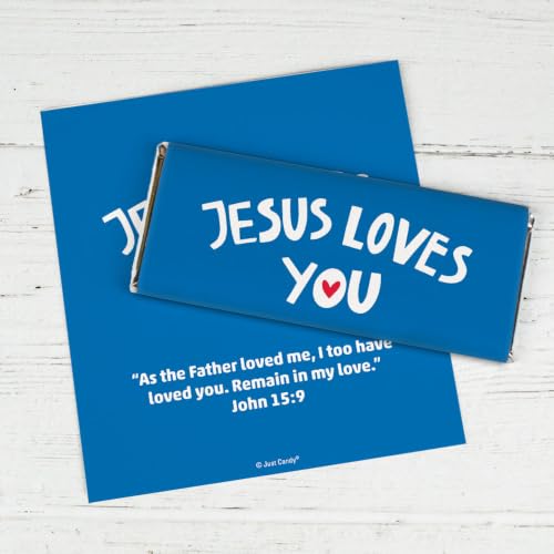 25ct Jesus Loves You Vacation Bible School Religious Candy Bar Wrappers at Amazon