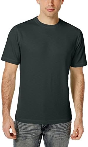 Tasso Elba Mens Slub Short Sleeve Casual Shirt Gray M