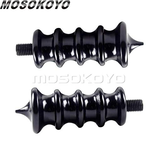 Frames & Fittings 2X Spike Rough Craft Motorcycle Vintage Shifter Peg Retro CNC Aluminum Gear Shift Lever for Harley Cafe Racer Bobber Chopper - (Color: Black)