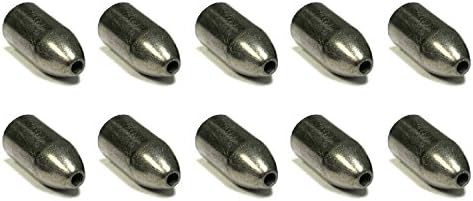 Interwebz 10 Pack 3/16 oz Tungsten Plain Bullet Worm Weight for Bass Fishing Pitching and Flipping Sinker
