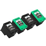 LxTek Remanufactured Ink Cartridge Replacement For HP 74 & HP 75 (2 Black | 2 Tri-Color) CB335WN CB337WN
