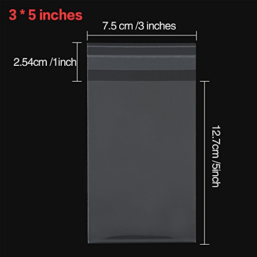 image for Sumind 300 Pieces Clear Bags Self Sealing Treat Bags Plastic OPP Pouch