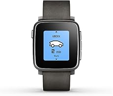 Pebble Time Steel Smartwatch for Apple/Android Devices - Black