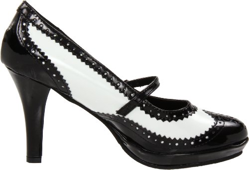 Ellie Shoes Women's 414 Flapper Spectator Pump, Black/White, 5 M US