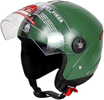 JMD HELMETS Grand Open Face Helmet (Military Green, Large)