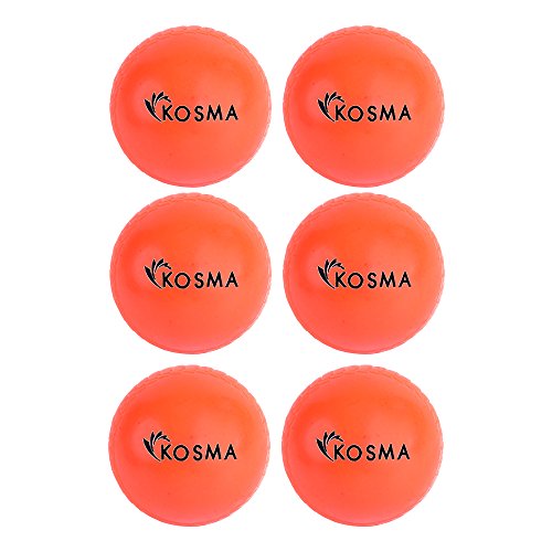 Kosma Set of 6 Wind Ball Cricket Ball | Soft Training Balls | Sports & Outdoors (Orange)