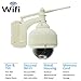 Coolcam HD 720P Outdoor PTZ Dome Camera IR Night Vision, WiFi IP Network Camera, Wireless, Video Monitoring, Surveillance, Security Camera, Plug/Play, 8GB Built-in Memory Card