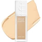 Signature Fit Cover Foundation - Blemish Cover, Full Coverage, Matte & Poreless Finish, Long-lasting & Lightweight, Korean Makeup, 1.02 Fl Oz (W01 Vanilla, 1.02 Fl Oz)