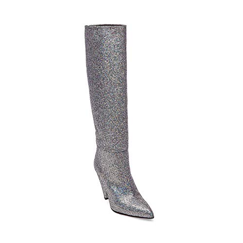 STEVEN-by-Steve-Madden-Womens-Jayne-Fabric-Pointed-Toe-Knee-Silver-Size-60