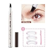 Eyebrow Tattoo Pen, Waterproof Microblading Tattoo Eyebrow Pencil with a Micro Fork Tip Applicator Creates Natural Looking Brows Effortlessly and Stays on All Day for Eyes Makeup (02# Brown)