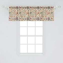Ambesonne Oriental Floral Window Valance Pack of