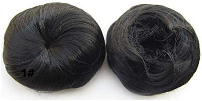 Synthetic Hair Round Spherical Straight Hair Clip On Hair Bun Donut Roller Light Brown Color Hairpieces,#1