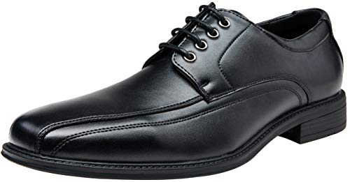 VEPOSE Men's Dress Shoes Formal Square Toe Lace up Oxfords(10.5,Black-4)