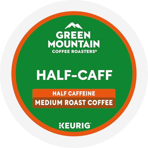GREEN MOUNTAIN COFFEE ROASTERS HALF CAFF, SINGLE-SERVE KEURIG K-CUP PODS, MEDIUM ROAST COFFEE PODS, 48 COUNT