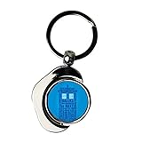 Generic Clear Key Ring Designing With Tardis Attached With Metallica Board A28
