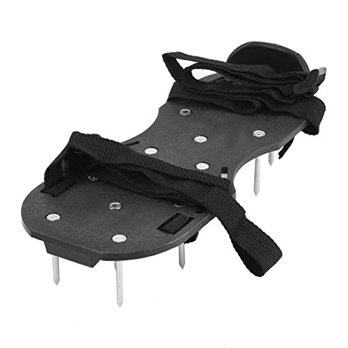 Baynne 2pcs/Set Epoxy Aerating Spikes Shoes Garden Lawn Shoe with 3 Adjustable Straps