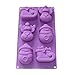 X-Haibei Christmas Themed Silicone Mold - 6 Cavity Snowman Reindeer Sleigh Deep Mold for Soap, Cake, Chocolate, Jello & Pudding (3.5oz per Cell)