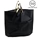 Retail Shopping Bags for Boutique - Large 14x18 Black Gift Bags with Handles Extra Thick Reusable Plastic Grocery Bags, 50pcs Bulk
