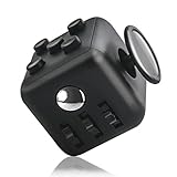Grand Oasis Relieves Stress Fidget Cube for Fidgeters Anti-Stress Cube, Best Relax Toy for Adults and Children with Buttons, Black