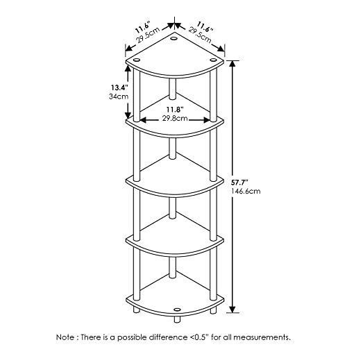 Furinno TurnNTube 5 Tier Corner Display Rack Multipurpose Shelving