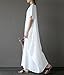 Yesno JD1 Women Long Dress Arab Kaftan 100% Linen Casual Loose Fit Baggy Skirt /Pocket,White,X-Large