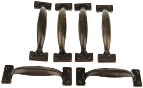 6pcs Cabina Antigua De Bronce Puerta Del Armario Bin Cajón Extraíble