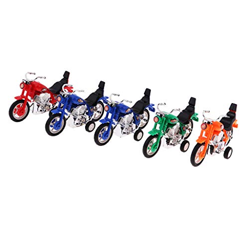 B Blesiya 5 Pieces Mini Plastic Pull Back Motorcycle Toys for Kids Boys and Girls Gift