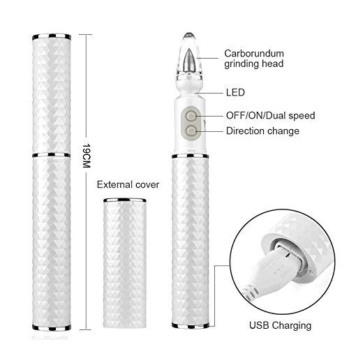 Electric Manicure Pedicure Set with LED light, SYU Professional Acrylic Nail Drill Machine Rechargeable 7 in 1 Nail File Kit Cordless for Nail Care Tool IPX6 Waterproof Wet and Dry Use