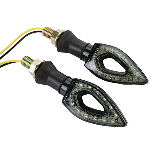 DIFEN Universal Motorcycle LED Indicators Turn Signal Light Blinker Marker for Yamaha R1 R6 FZ6 FZ1 FZ FJR Fazer XT WR TT-R (Pack of 2)