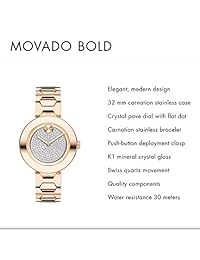 Movado 3600493 - Barra en T para mujer