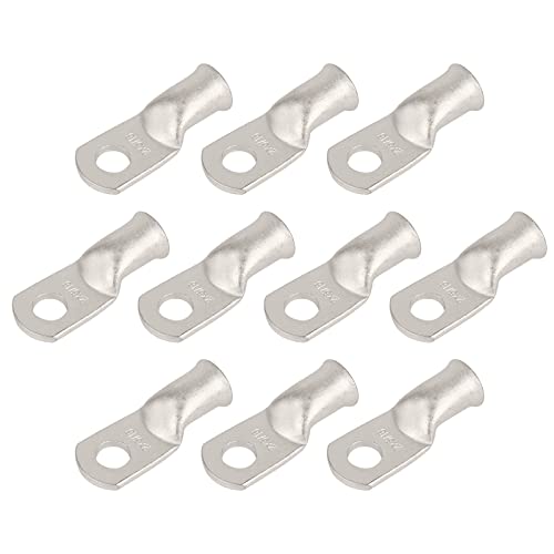 2/0 5/16) - 10pcs Purple Copper Terminal Lugs AWG Battery Cable Tubular Lug Ring Terminal Connectors (2/0X5/16
