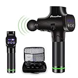Massage Gun, Upgraded 20 Adjustable Speeds Handheld Vibration Deep Tissue Muscle Massager Device - with 6 Massage Heads and Portable Bag for Deep Muscle Tissue Massage