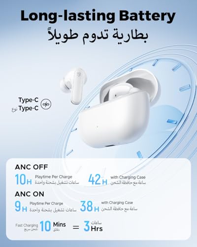 SoundPEATS Q3 Pro Bluetooth Earphones with 38dB ANC, 13mm Drivers with Powerful Bass Wireless Earbuds, BT 6.0 Earbuds Noise Cancellation, 42H, 4 Mics AI ENC Call, IP55, Fast Charge, App Customize EQ