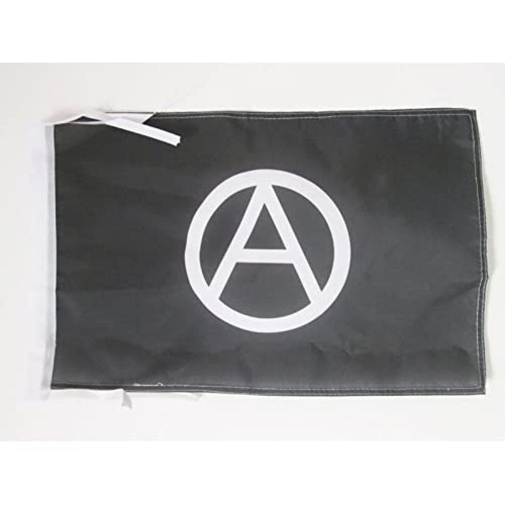 AZ FLAG - Anarchy Flag - 18'' x 12'' - 100% Polyester Arnachism Movement Small Banner with Two Cords - Fade Resistant - Vivid Colors - 18x12 in - 45x30 Cm — image 1