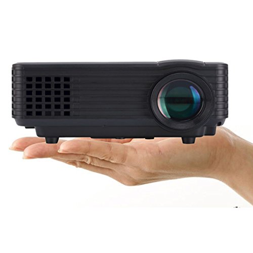 Click Here to See More Images LED Projector , SSstar Portable Multimedia Mini Projector with USB VGA HDMI AV(Black Case) for Party,Home Entertainment,20000 Hours Led life with Remote
