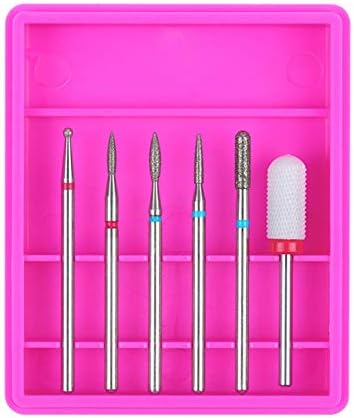 LIANGchueng Notable Nail Drill Bits Cuticle Cleaner Dust Brush Ceramic Rotary Polishing Tool Set(None EH01)