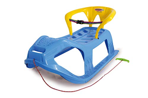 Jamara 460367 460367-Snow Play Sled Snow-Star 90cm Metal Runners, Protection Against Tipping, Backrest incl. Safety Strap, Blue - Thumbnail 7