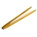 RuiLing Long Grip 4-Pack 9.5-Inch Natural Bamboo Kitchen Tongs Toast Tongs.