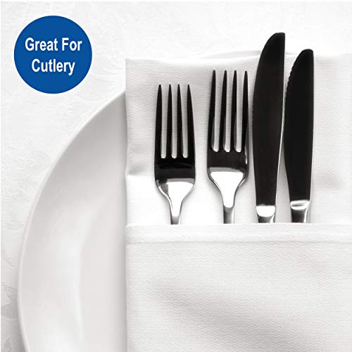 Cotton Cloth Dinner Table Napkins White - 12 Pack (18 inches x 18 inches) Reusable Soft Comfortable for Wedding Party Restaurant Dinner Hotel |for Events and Regular Home use