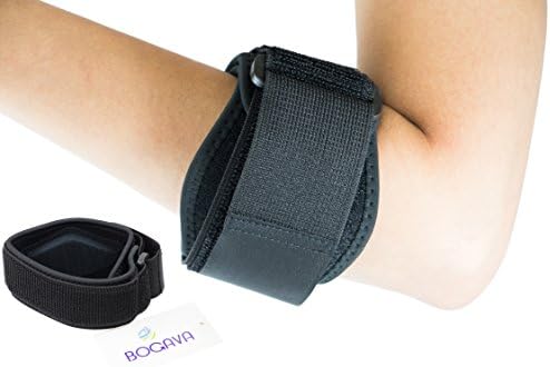 Tennis Elbow Brace with Compression Pad for Men & Women (2-Count) - FDA Approved Elbow Brace for Tennis & Golfer's Elbow - For Great Support & Pain Relief Against Epicondylitis, Include Two E-Books