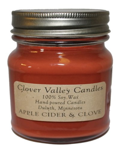 Apple Cider & Clove Half Pint Scented Candle By Clover Valley Candles