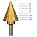 DRILLPRO 4Pcs HSS Titanium Coated Step Drill Bits Set Total 38 Sizes SAE Size Bits