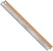 Breman Precision Stainless Steel Metal Rulers Single - 18 Inch Straight Edge Rulers With Inch and Metric Graduations For School Office Engineering Woodworking - Flexible Art Ruler - Non Slip Cork Base primary