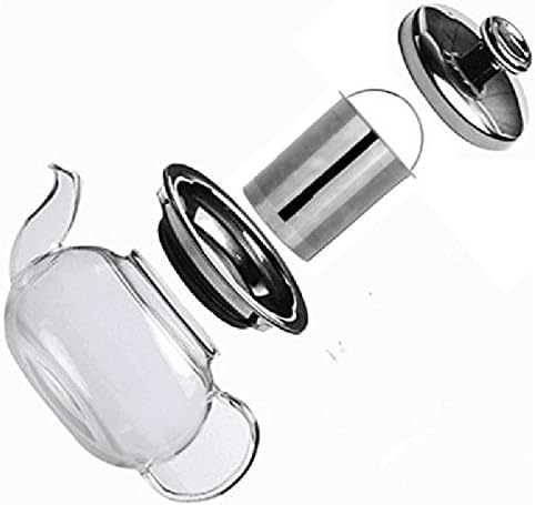 Gobize 35 Oz Clear Heat Resistant Borosilicate Glass Tea Pot for Stove Top Lightweight Teapot for Blooming and Loose Leaf with Removable Stainless Steel Lid and Infuser