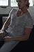 RibbedTee Men's Retro Fit Tri-Blend V-Neck Short Sleeve Undershirt, Grey